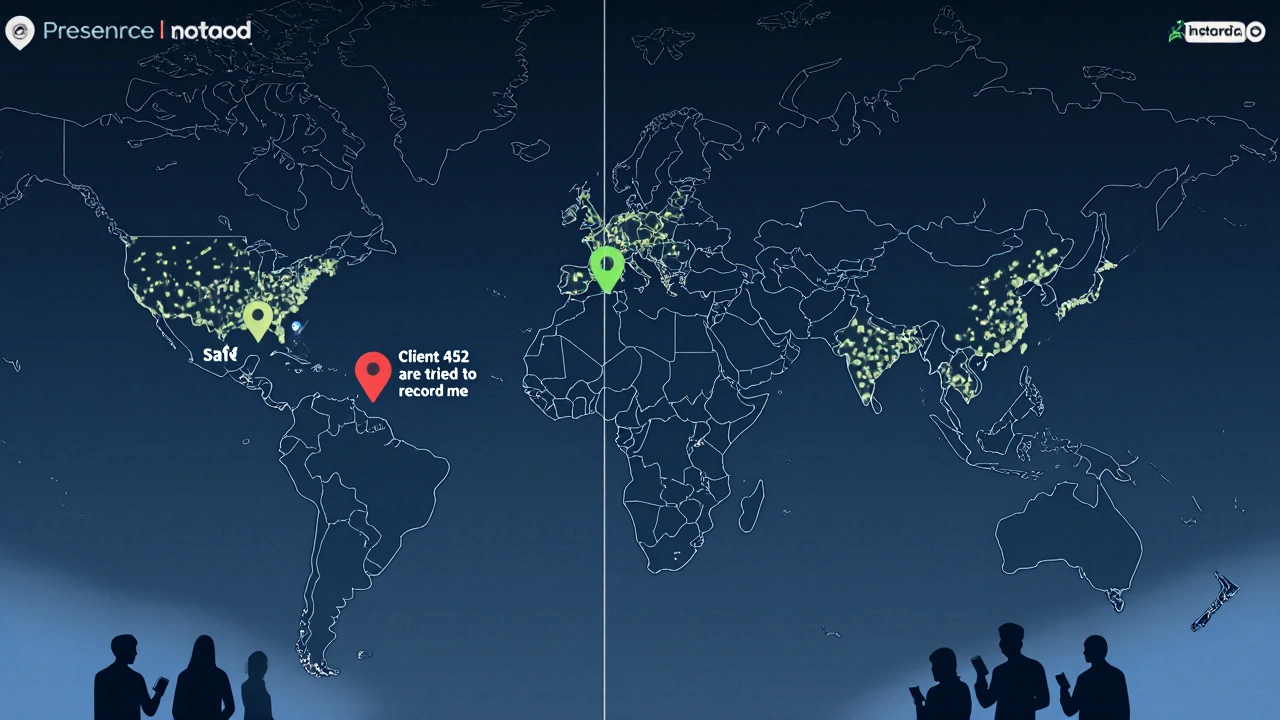 A digital map with color-coded safe and dangerous locations, annotated with community-reported notes.
