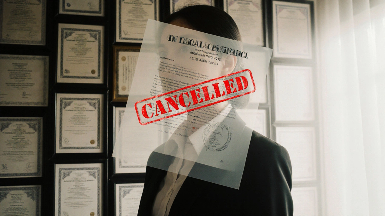 A sex worker in a licensed brothel with a ghostly &#039;CANCELED&#039; immigration stamp hovering over her.